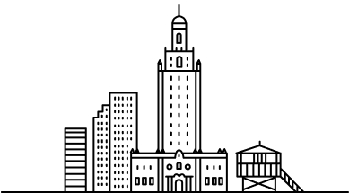 Line drawing of Miami city skyline