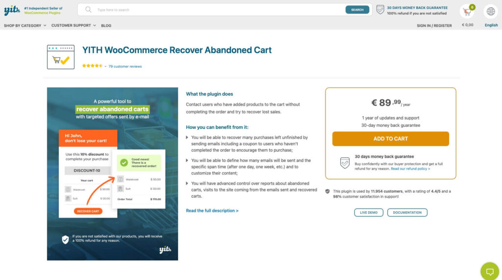 YITH WooCommerce Recover Abandoned Cart Plugin
