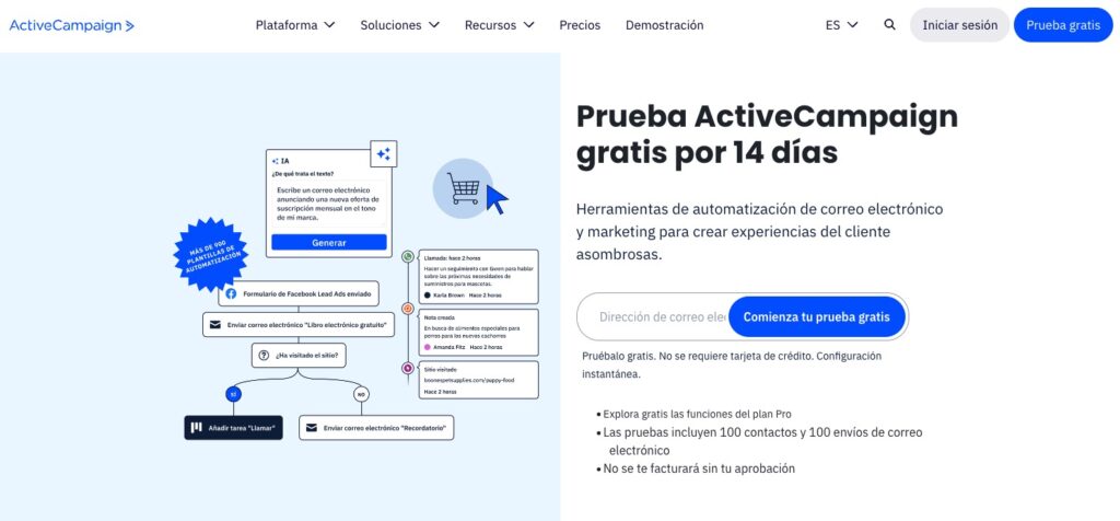 prueba gratis ActiveCampaign