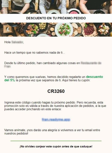 correo para recuperar clientes de ReadyMe