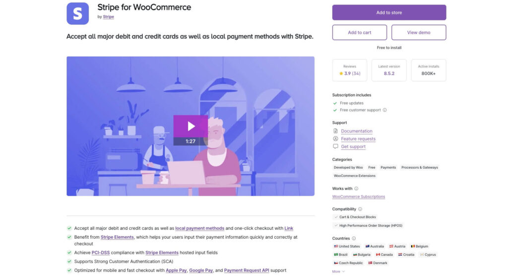 Stripe for WooCommerce payment gateway