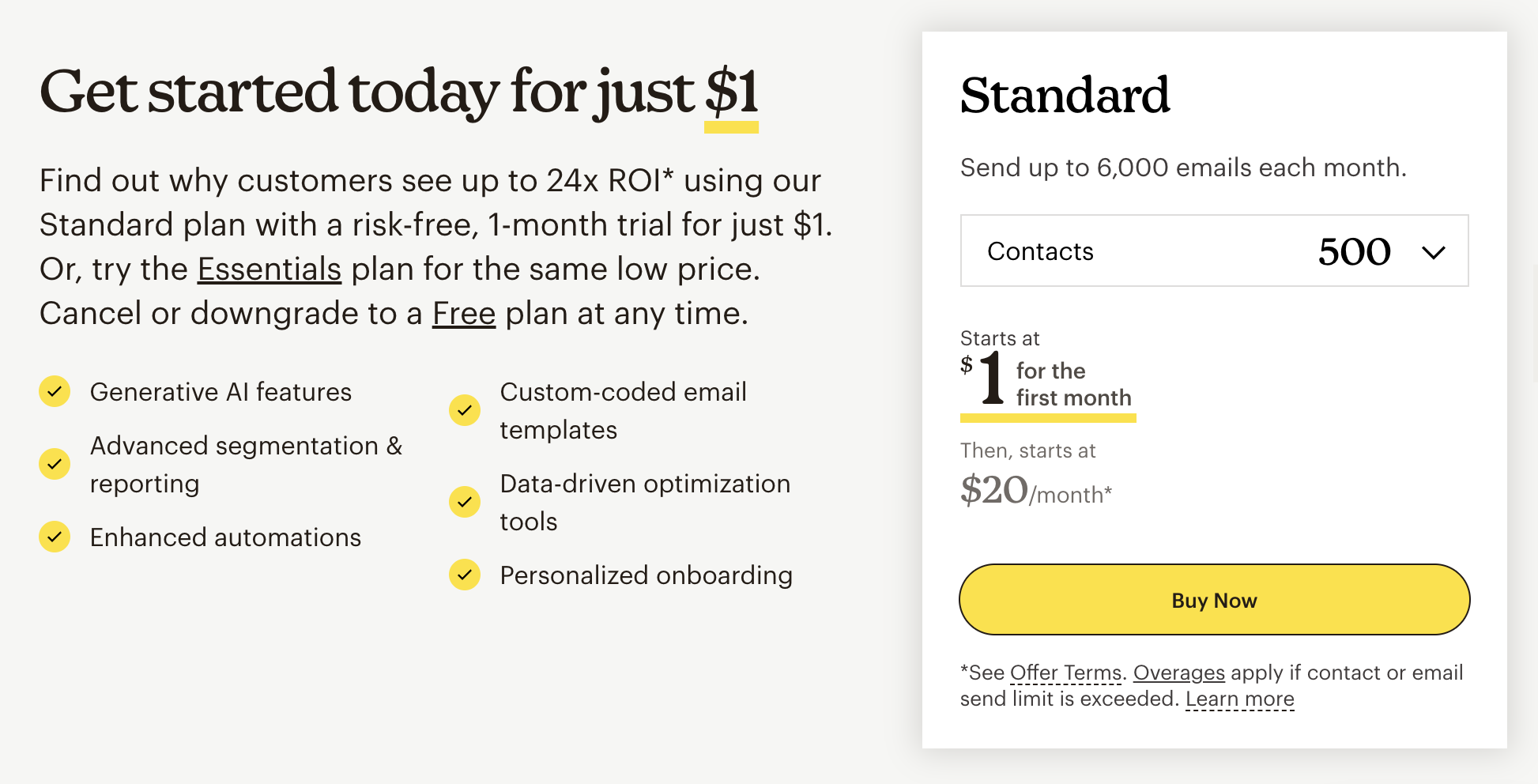 mailchimp pricing