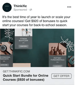 thinkific social media ad