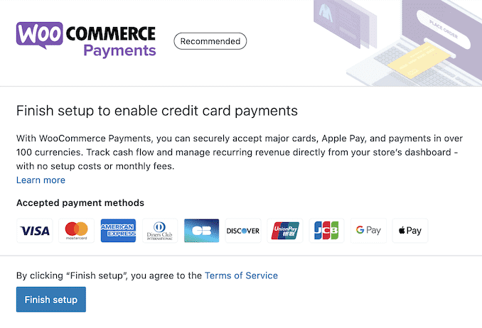 woocommerce payments setup