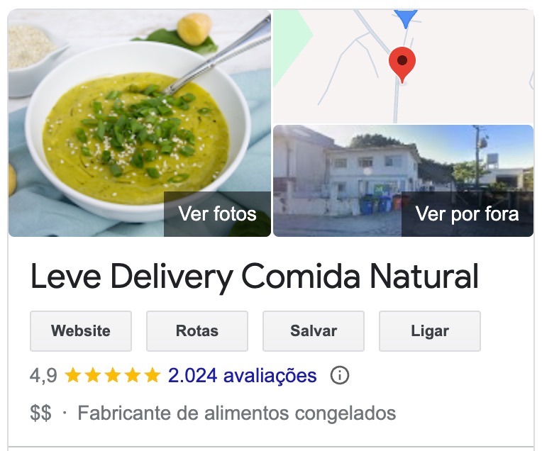 avaliações do Google da Leve Delivery